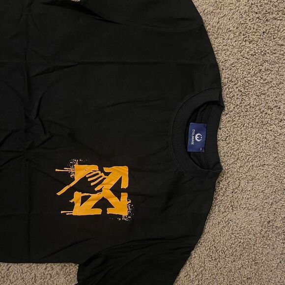 Cyclingage off white T shirt size large black round neck short sleeve superbboy - Picture 3 of 10